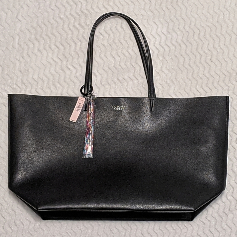 NWT VICTORIA'S SECRET: Black Tote w/Rainbo…